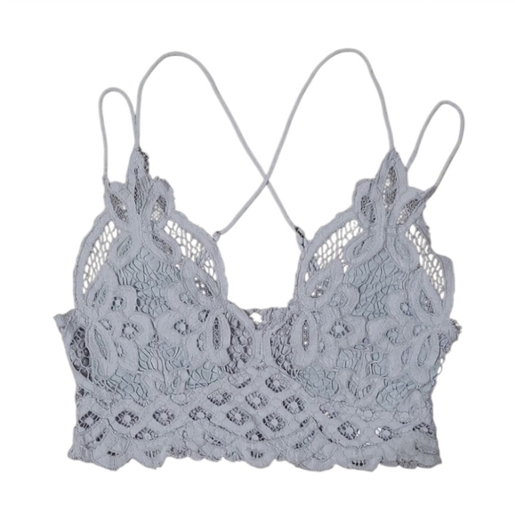 Free People Adella Bralette Light Grey Size Extra Small - Picture 2 of 13